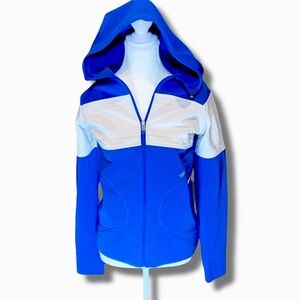 RARE Orage Blue and White Hoodie Sweater ski snowboard Y2K Size Small Skater 90s